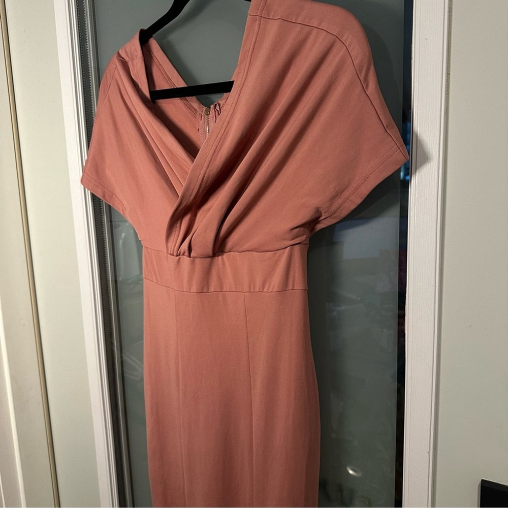 Size S Blush Pink Cap Sleeve Long Dress - Picture 4 of 7